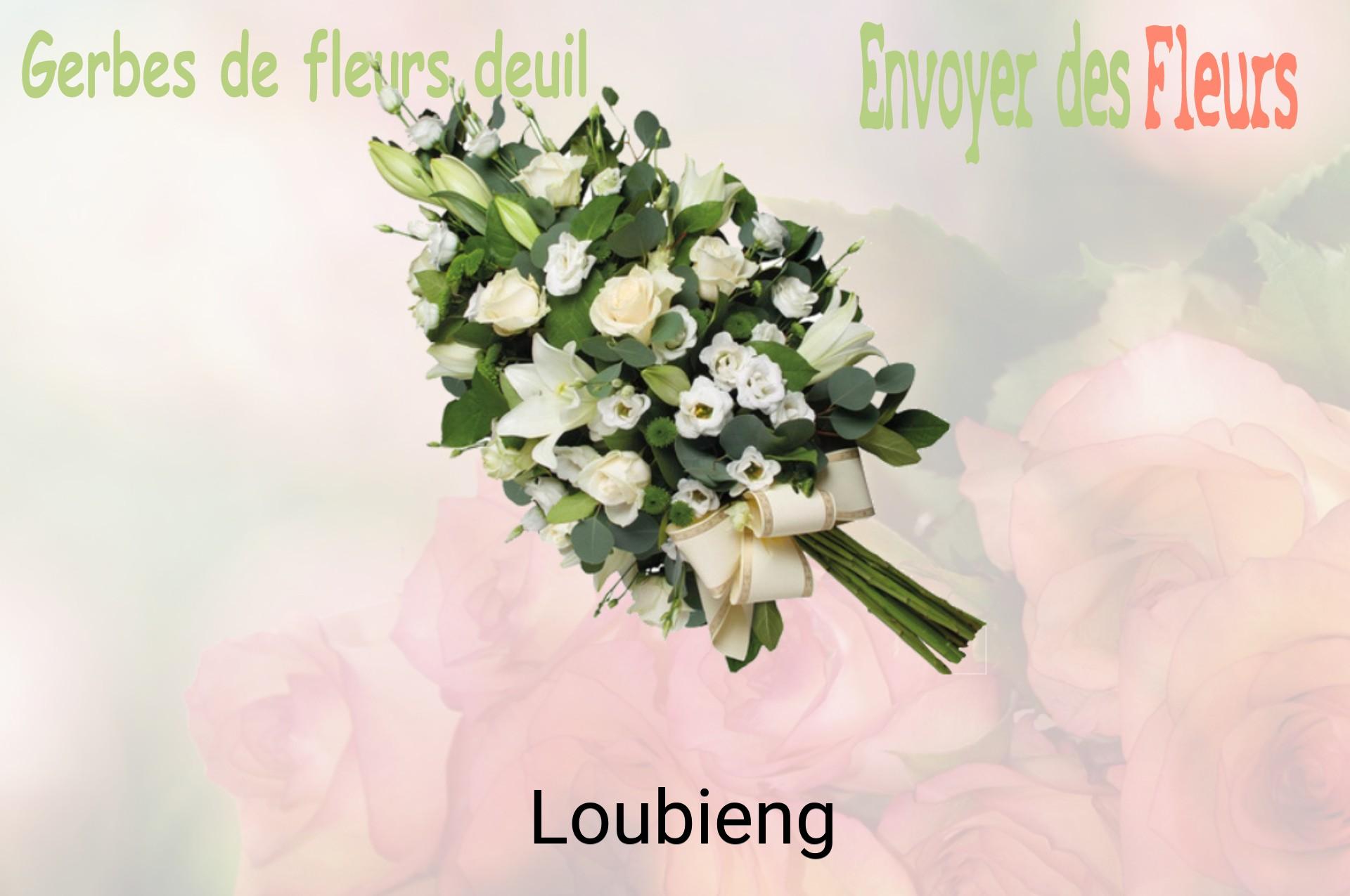Gerbe de fleurs de deuil livrée à Loubieng